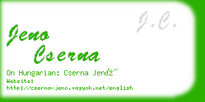 jeno cserna business card